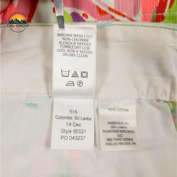 Lilly Pulitzer The Chipper Shorts 10” Floral Belted Pockets Cotton Womens Sz 2 - Picture 7 of 11